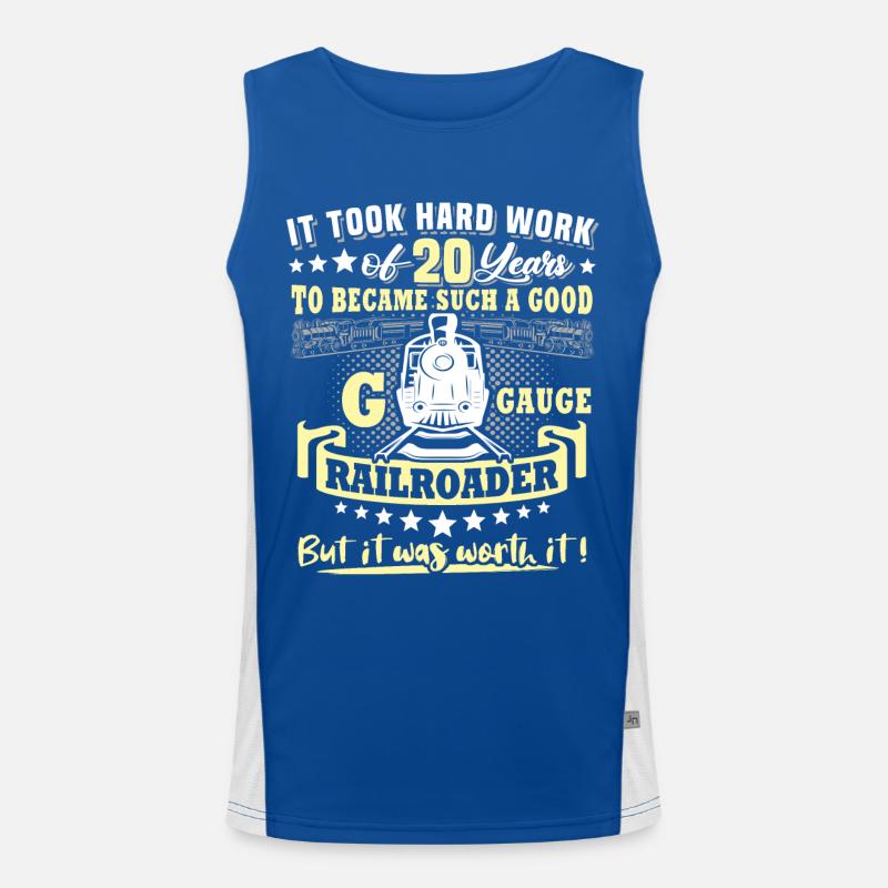 Gartenbahn 20. Geburtstag Garten Eisenbahn Spur G Funktionelles Kontrast-Tank Top für Männer 
