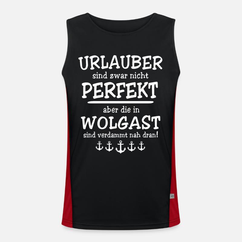 Wolgast Sprüche Wolgaster Spruch Funktionelles Kontrast-Tank Top für Männer 