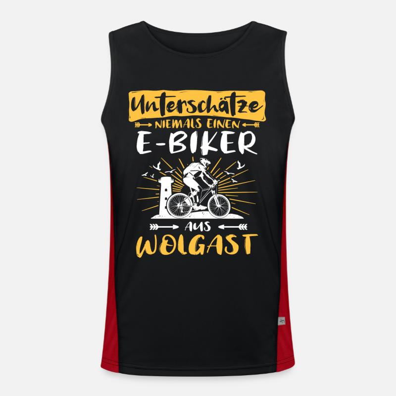Ebike Wolgast Ebiking Wolgaster E-Biker Funktionelles Kontrast-Tank Top für Männer 