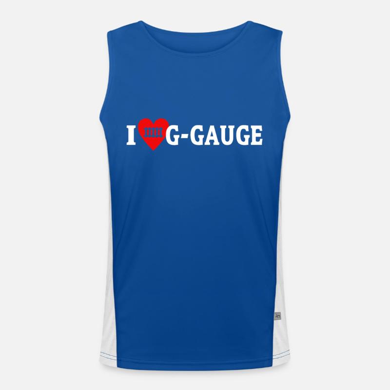 Gartenbahn Ich Liebe Eisenbahn Spur G Funktionelles Kontrast-Tank Top für Männer 