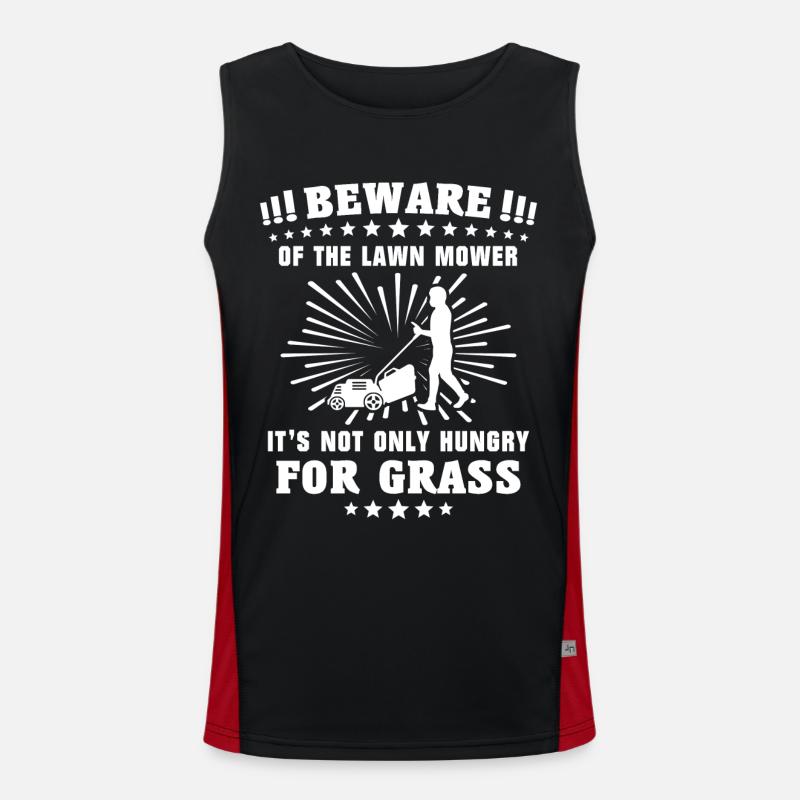 Lawnmower - Men's Functional Contrast Tank Top  - black/red