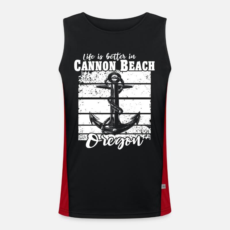Cannon Beach OR Men's Functional Contrast Tank Top 