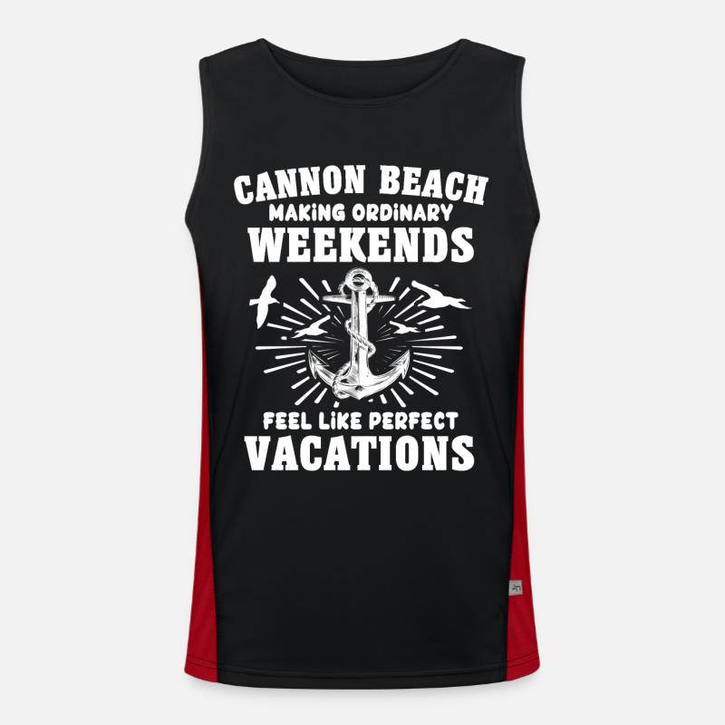 Cannon Beach Oregon Men's Functional Contrast Tank Top 