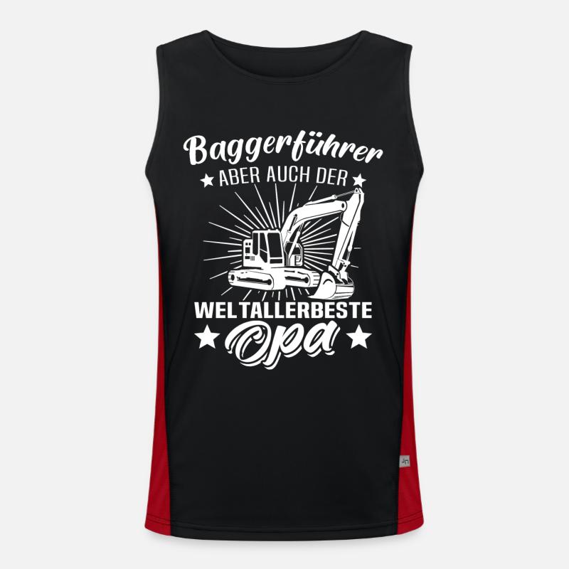 Baggerfuehrer Opa Baggerfahrer Grossvater Funktionelles Kontrast-Tank Top für Männer 