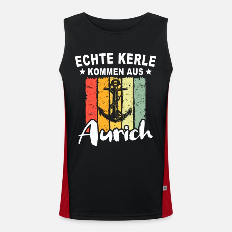 Aurich Sprüche Funktionelles Kontrast-Tank Top für Männer 
