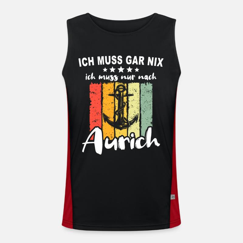 Aurich Spruch Funktionelles Kontrast-Tank Top für Männer 