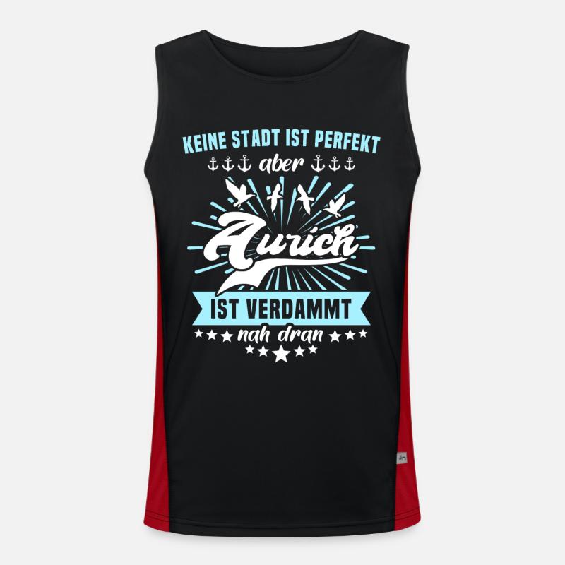 Aurich Sprüche Funktionelles Kontrast-Tank Top für Männer 