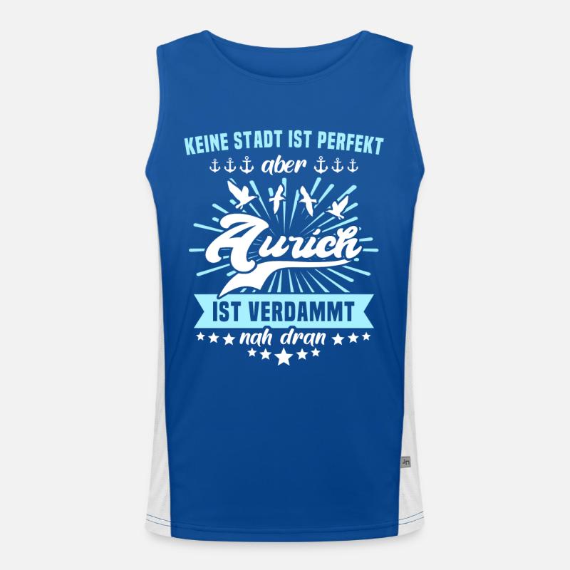 Aurich Sprüche Funktionelles Kontrast-Tank Top für Männer 
