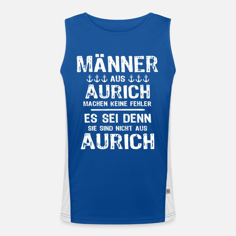 Aurich Sprüche Auricher Funktionelles Kontrast-Tank Top für Männer 