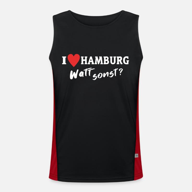 Ich Liebe Hamburg Funktionelles Kontrast-Tank Top für Männer 