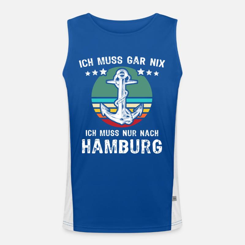 Hamburg Urlaub Funktionelles Kontrast-Tank Top für Männer 