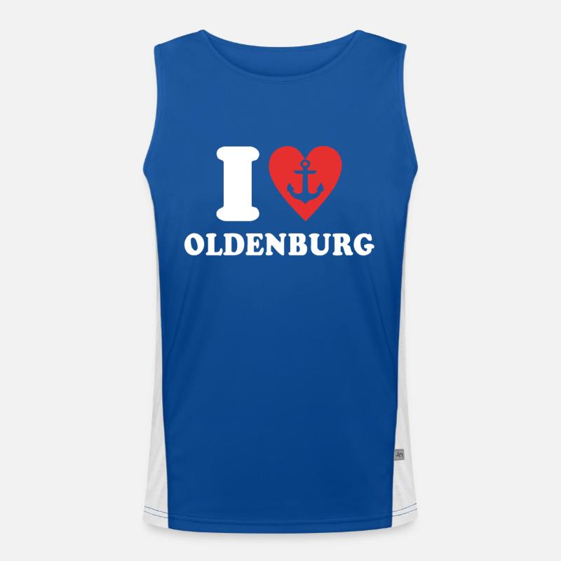 I Love Oldenburg Liebe Oldenburger Funktionelles Kontrast-Tank Top für Männer 