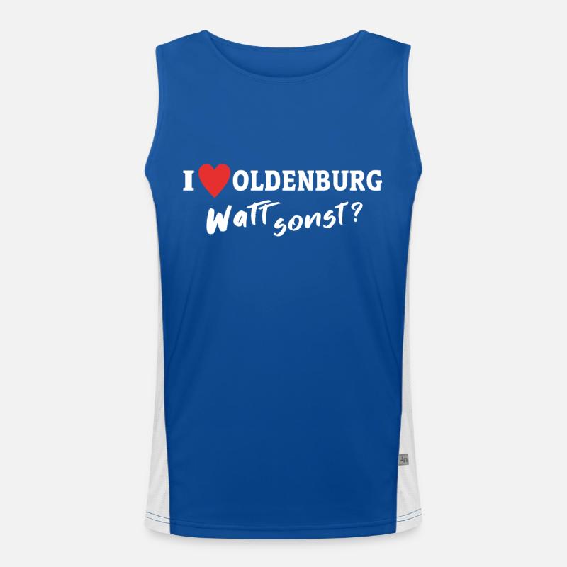 Ich Liebe Oldenburg Funktionelles Kontrast-Tank Top für Männer 