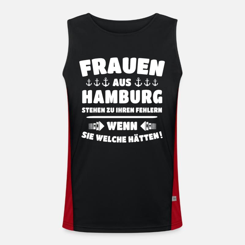 Hamburg Sprüche Hamburger Spruch Funktionelles Kontrast-Tank Top für Männer 