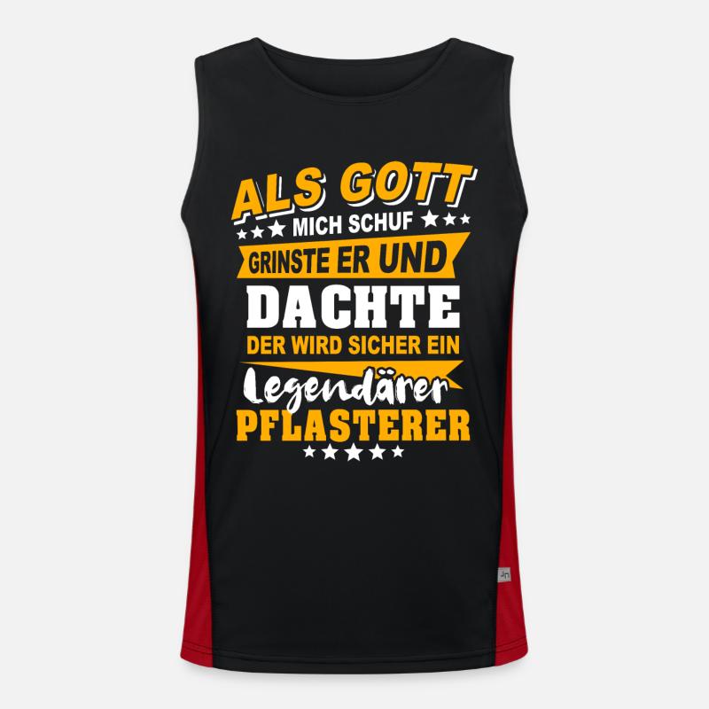 Pflasterer Sprüche Funktionelles Kontrast-Tank Top für Männer 