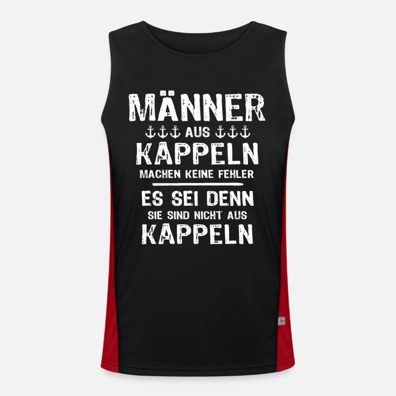Kappeln Spruch Funktionelles Kontrast-Tank Top für Männer 