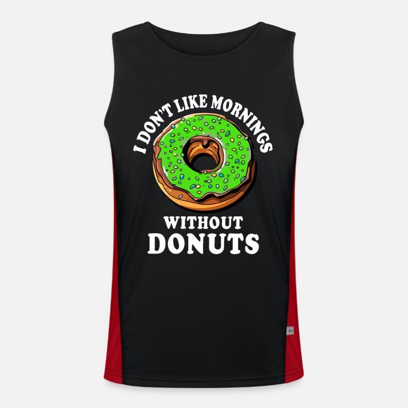 Donut Doughnut Donuts - Men's Functional Contrast Tank Top  - black/red