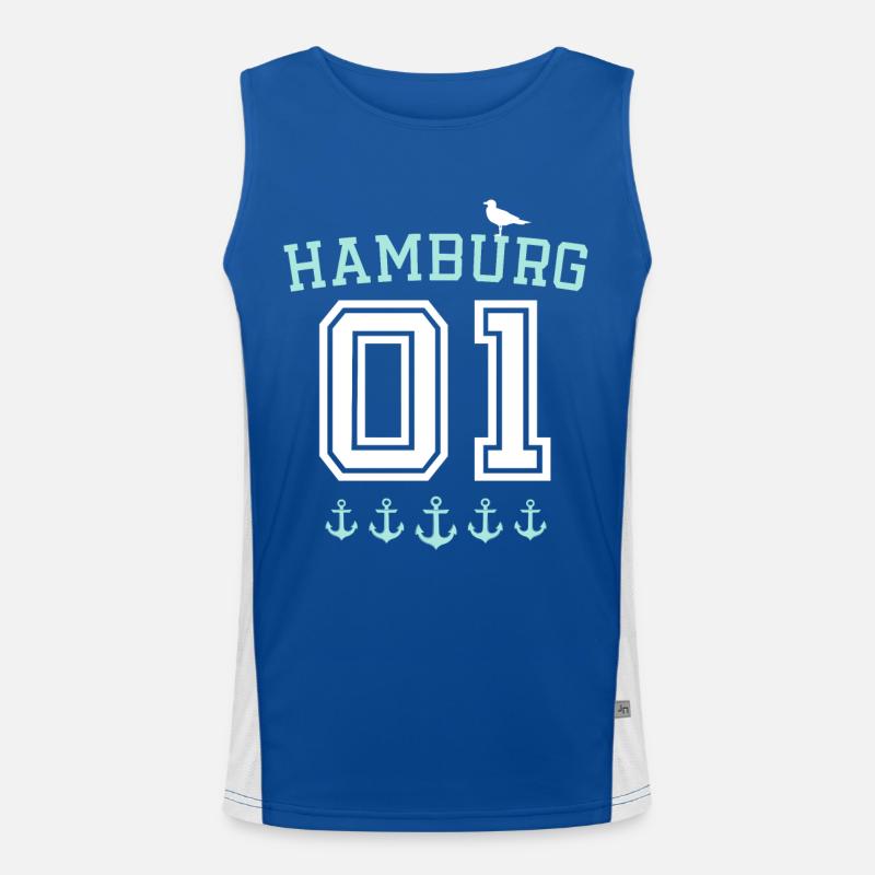 Hamburg Spruch Funktionelles Kontrast-Tank Top für Männer 