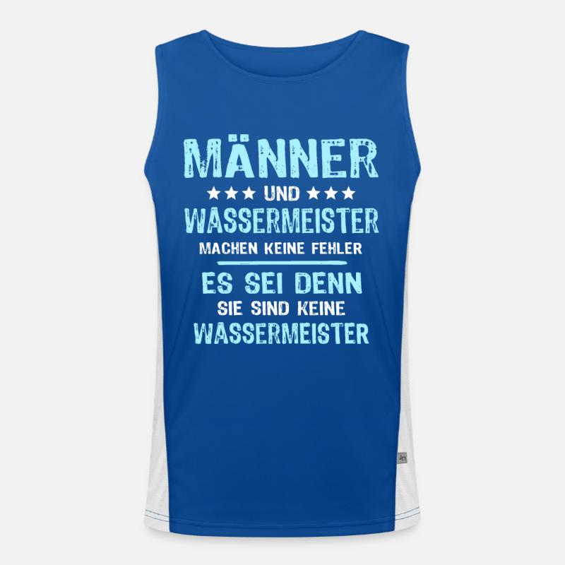Wassermeister Sprüche Funktionelles Kontrast-Tank Top für Männer 