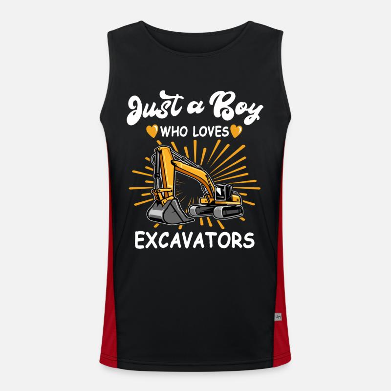 Ich Liebe Bagger Funktionelles Kontrast-Tank Top für Männer 