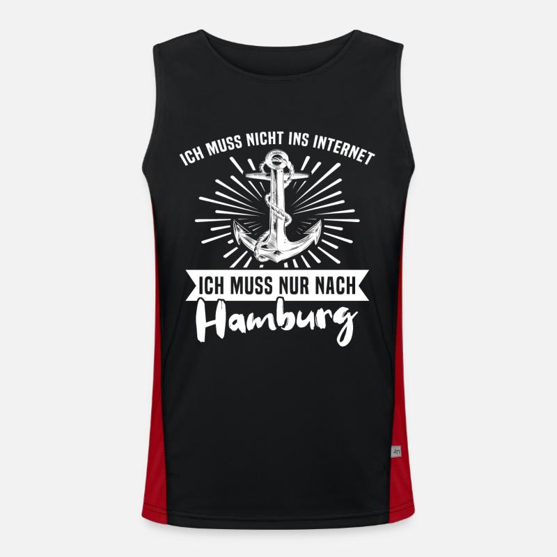 Hamburg Spruch Hamburger Funktionelles Kontrast-Tank Top für Männer 