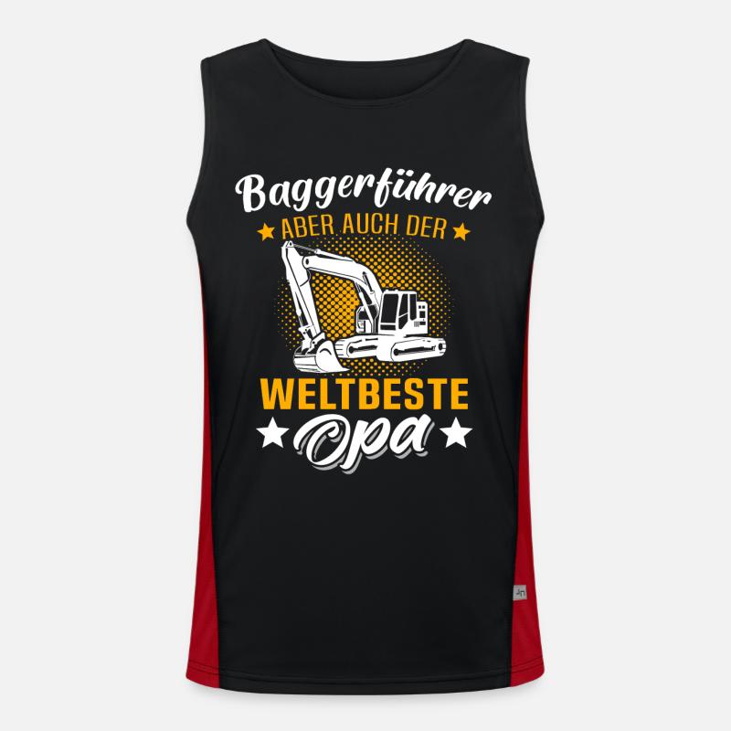 Opa Baggerführer Funktionelles Kontrast-Tank Top für Männer 
