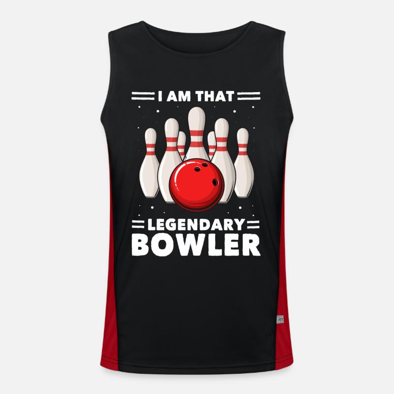 Bowling Bowling Ball Bowler Men's Functional Contrast Tank Top 
