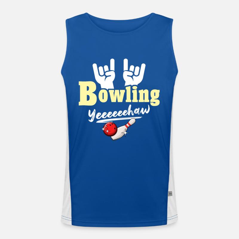 Bowling Bowling Ball Bowler Men's Functional Contrast Tank Top 