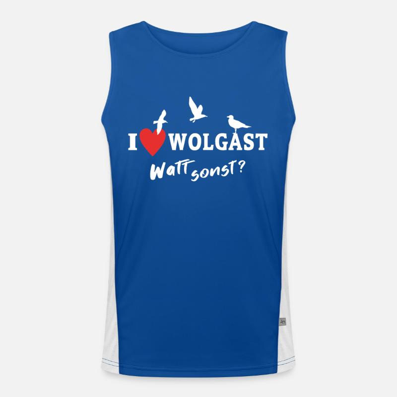 Wolgast Liebe Wolgaster Funktionelles Kontrast-Tank Top für Männer 