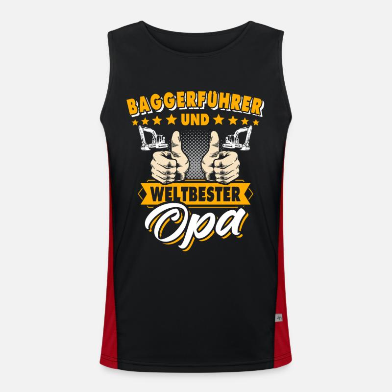 Opa Baggerfahrer Funktionelles Kontrast-Tank Top für Männer 