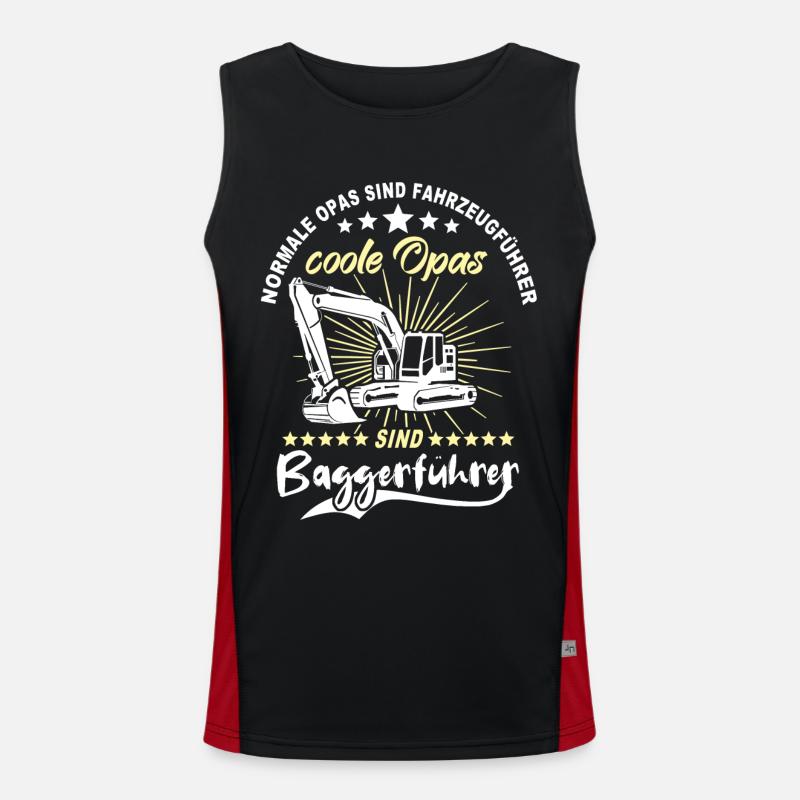Opa Baggerfahrer Funktionelles Kontrast-Tank Top für Männer 
