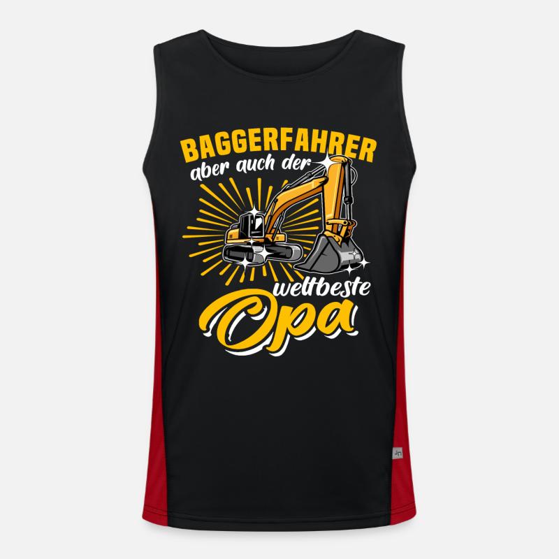Opa Baggerfahrer Funktionelles Kontrast-Tank Top für Männer 