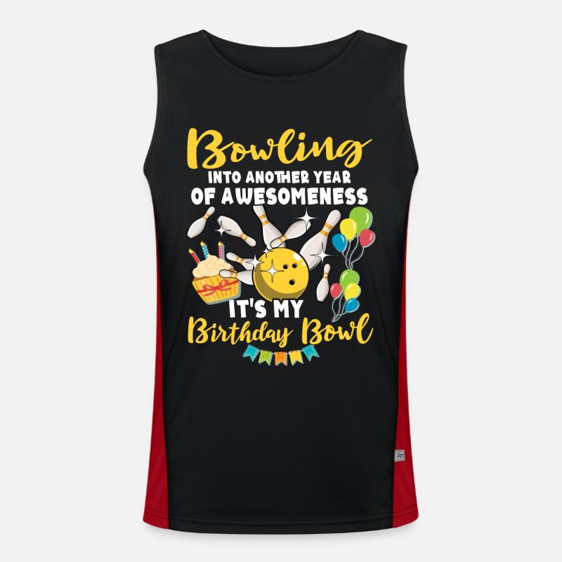 Bowling Birthday Funktionelles Kontrast-Tank Top für Männer 
