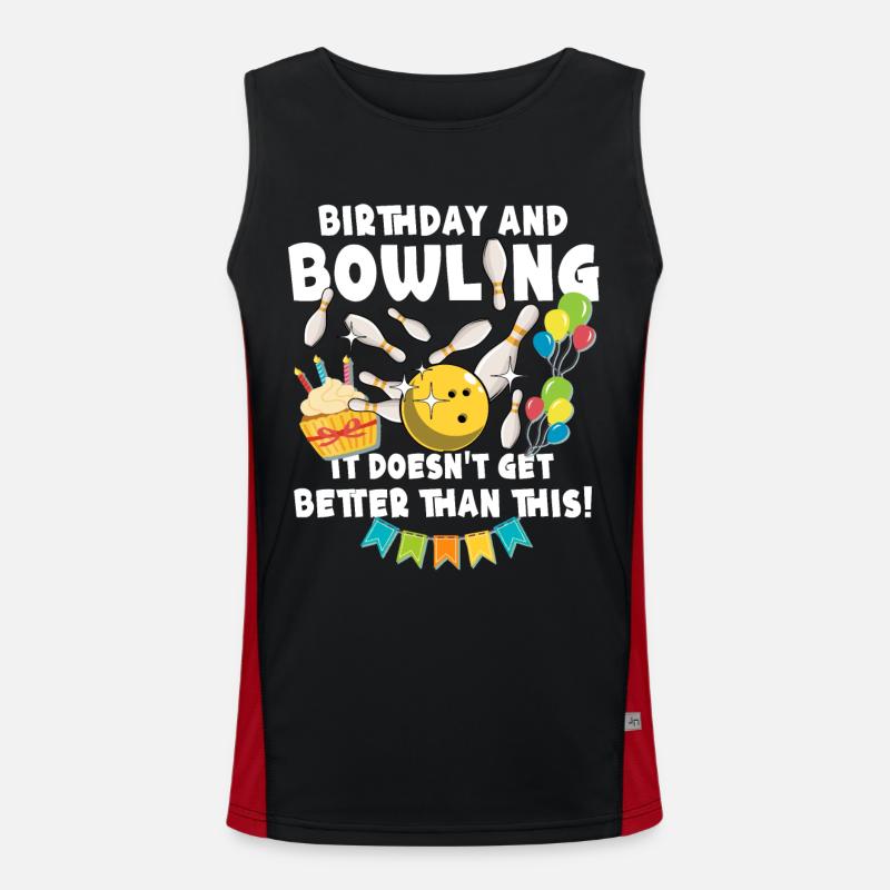 Bowling, Bowler d’anniversaire Débardeur respirant contrasté Homme 