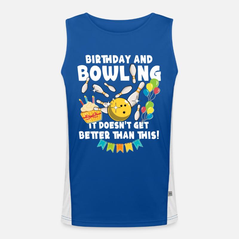 Bowling, Bowler d’anniversaire Débardeur respirant contrasté Homme 
