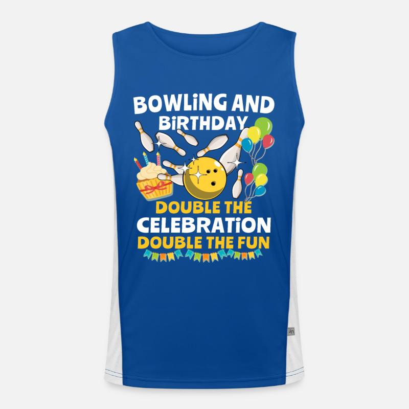 Bowling Geburtstag Funktionelles Kontrast-Tank Top für Männer 