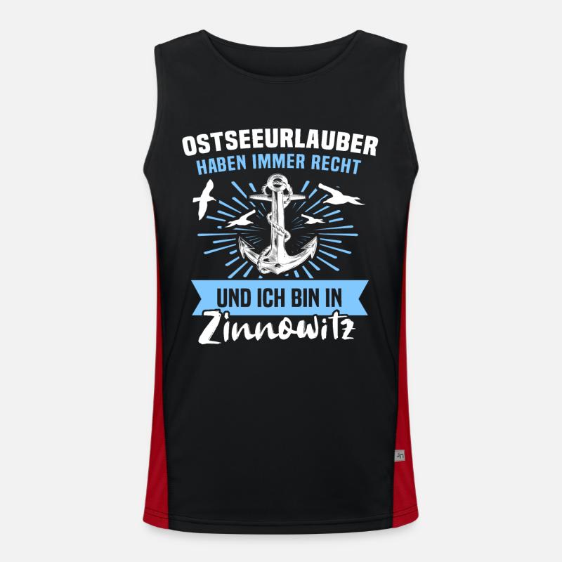 Zinnowitz Ferien Funktionelles Kontrast-Tank Top für Männer 
