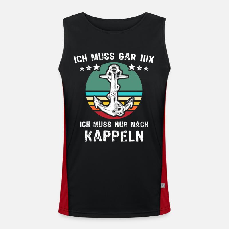 Kappeln Urlaub Sprüche Funktionelles Kontrast-Tank Top für Männer 