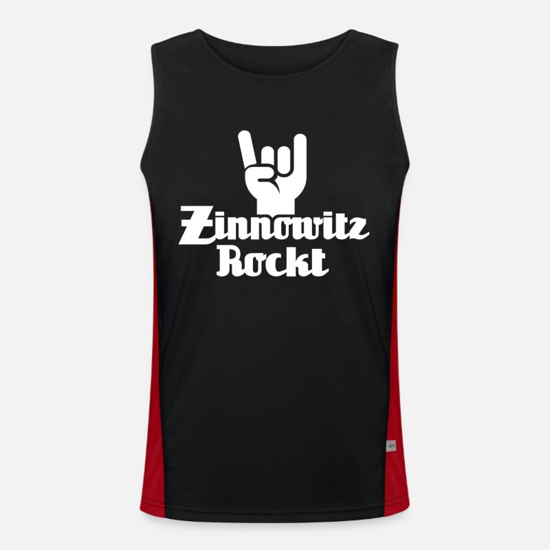 Zinnowitz Sprüche Funktionelles Kontrast-Tank Top für Männer 