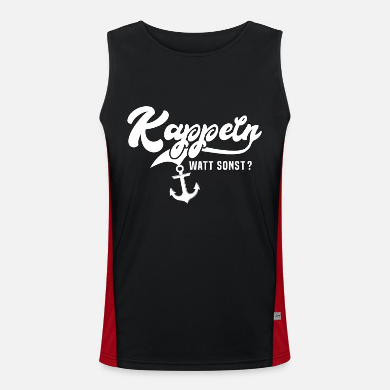 Lustige Kappeln Sprüche Funktionelles Kontrast-Tank Top für Männer 