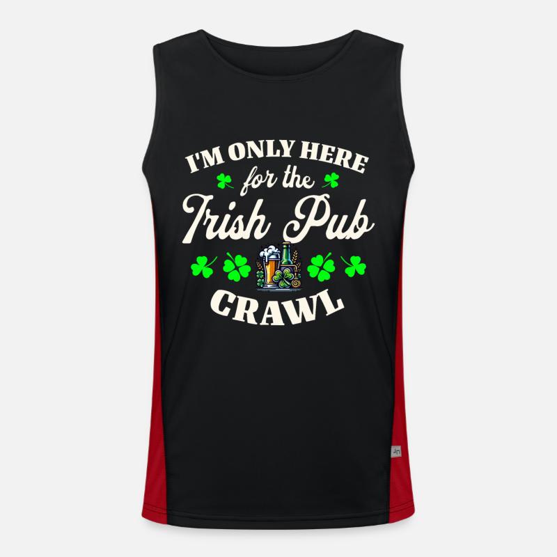 Irisch Irland St. Patricks Day Funktionelles Kontrast-Tank Top für Männer 