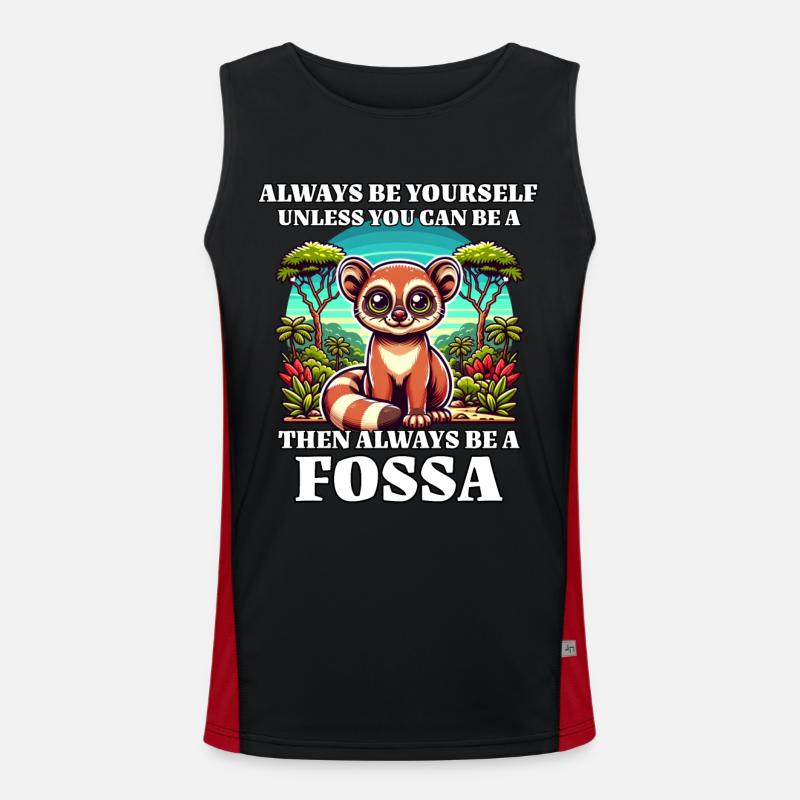 Fossa Sprüche Funktionelles Kontrast-Tank Top für Männer 