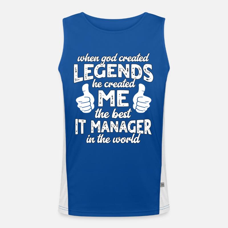 Légende du meilleur responsable informatique Débardeur respirant contrasté Homme 