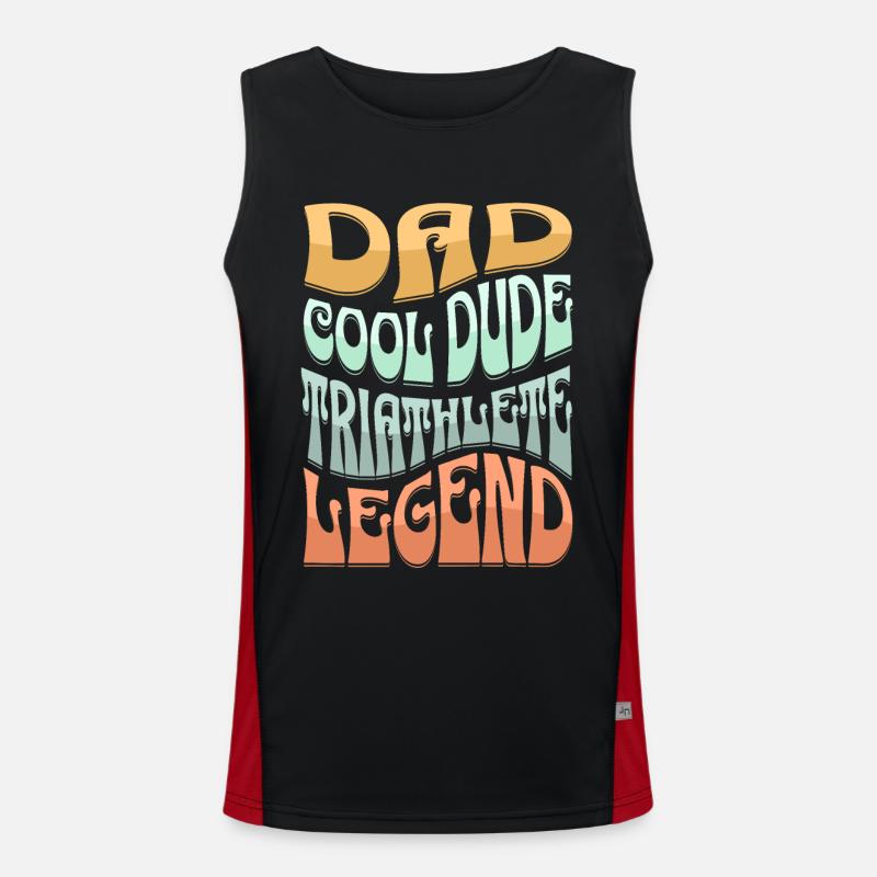 Papa Triathlet Funktionelles Kontrast-Tank Top für Männer 