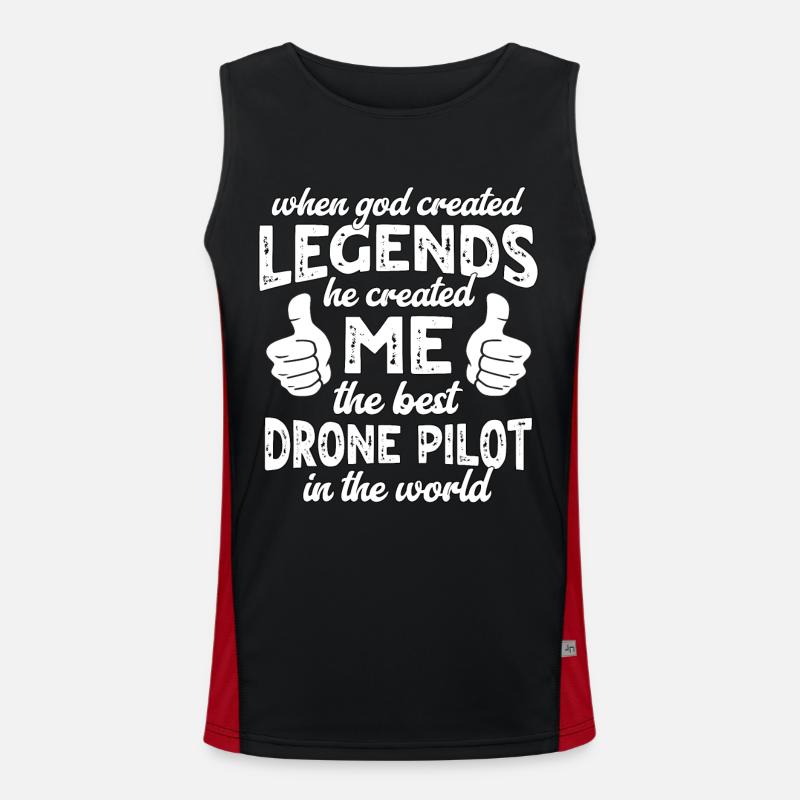 Best Drone Pilot Legend - Men's Functional Contrast Tank Top  - black/red