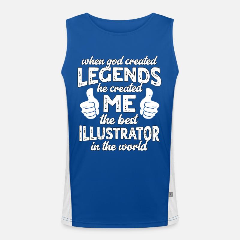 Best Illustrator Legend Men's Functional Contrast Tank Top 