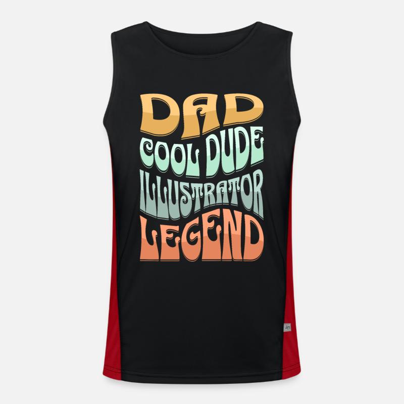 Papa Illustrator Men's Functional Contrast Tank Top 