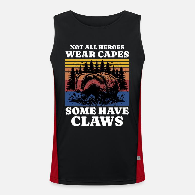 Honigdachs Spruch Funktionelles Kontrast-Tank Top für Männer 