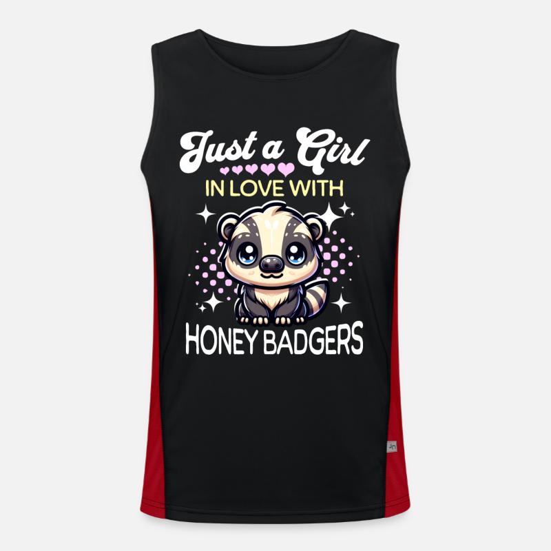 Honigdachs Mädchen Funktionelles Kontrast-Tank Top für Männer 