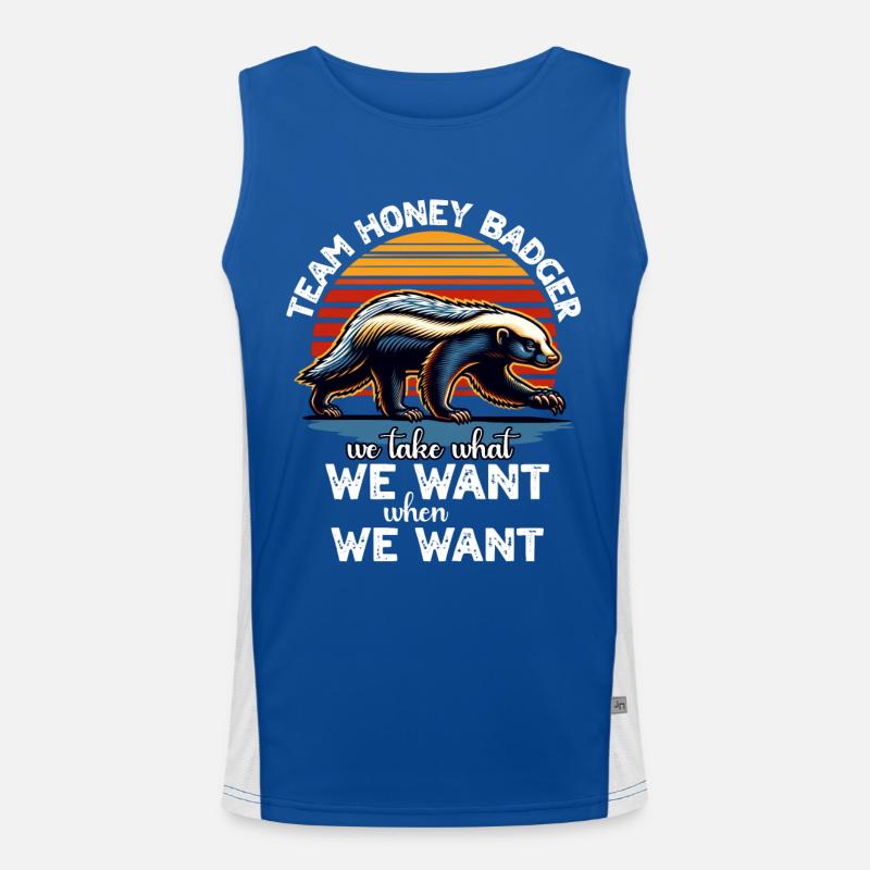 Refranes divertidos de Honey Badger Camiseta funcional de tirantes en contraste para hombre 